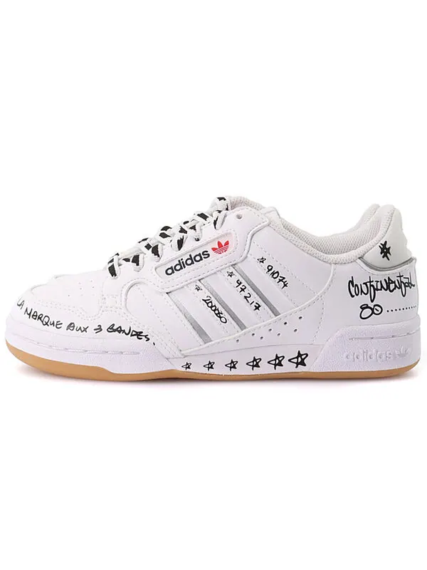 Кроссовки континентальные 80 полосок Adidas — изображение 3 из 4, белый/черный/красный