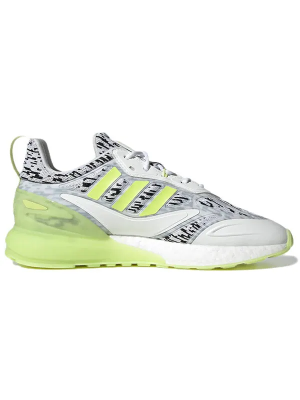 Кроссовки оригинал zx2k boost 2.0 Adidas — изображение 2 из 4, белый/серый/зеленый
