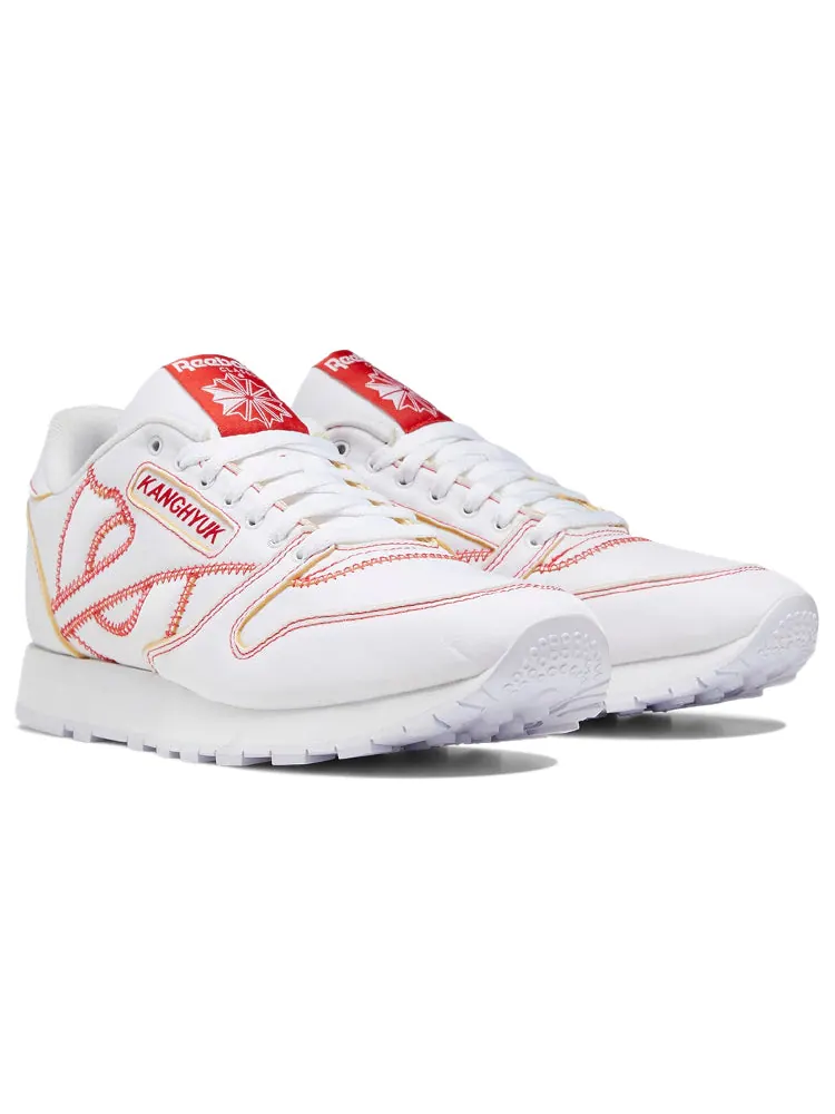 Беговые кроссовки Reebok Kanghyuk x Classic Leather 'White Primal Red' — изображение 3 из 5, белый