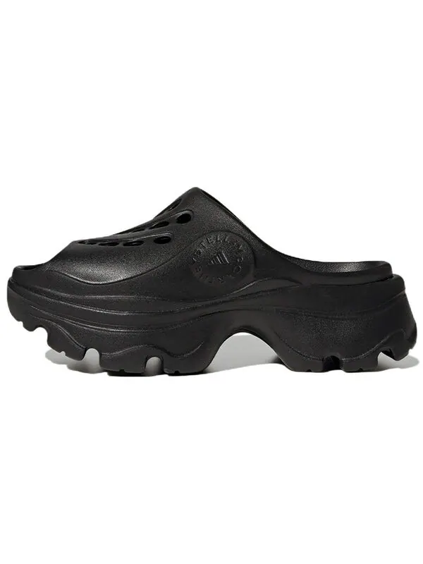 Тапочки stella mccartney x clog 'triple black' Adidas — изображение 2 из 4, черный