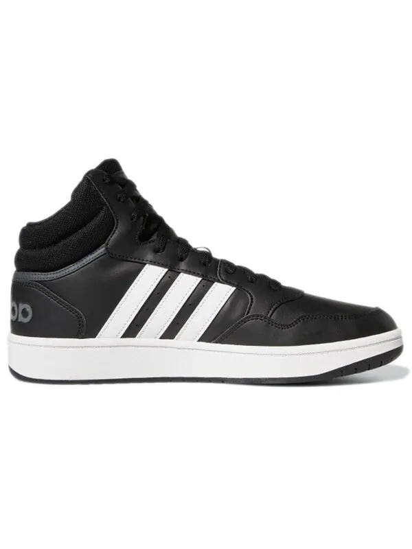 Кроссовки hoops 3.0 mid классические винтажные туфли Adidas — изображение 2 из 4, черный/белый/серый