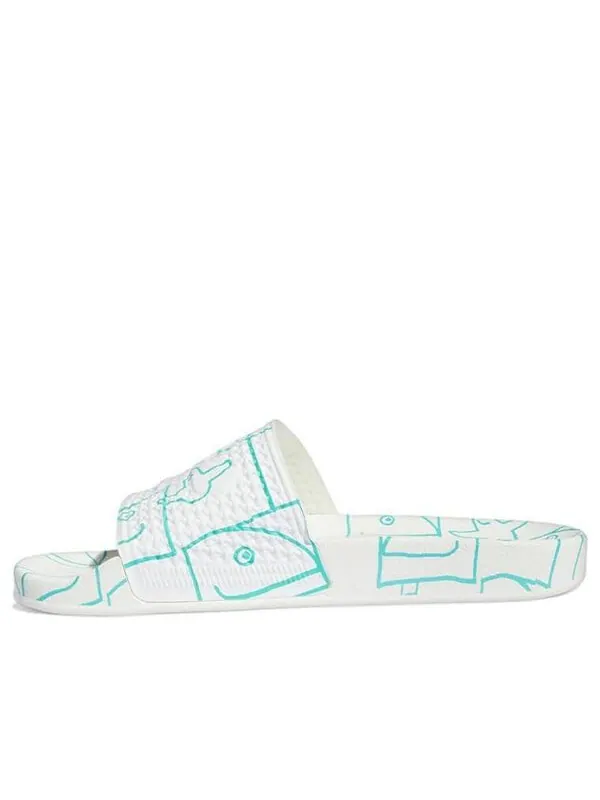 Тапочки отметьте gonzales x shmoofoil слайд Adidas — изображение 1 из 4, белый//черный
