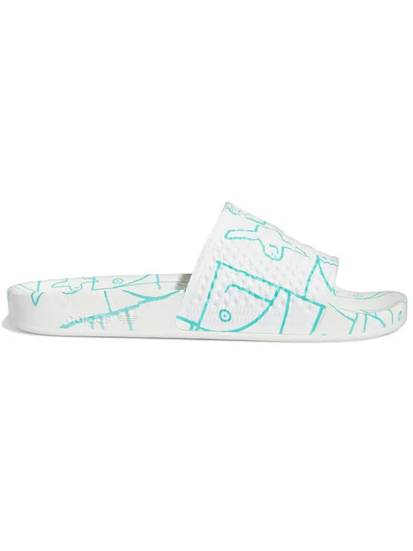 Тапочки отметьте gonzales x shmoofoil слайд Adidas — изображение 2 из 4, белый//черный