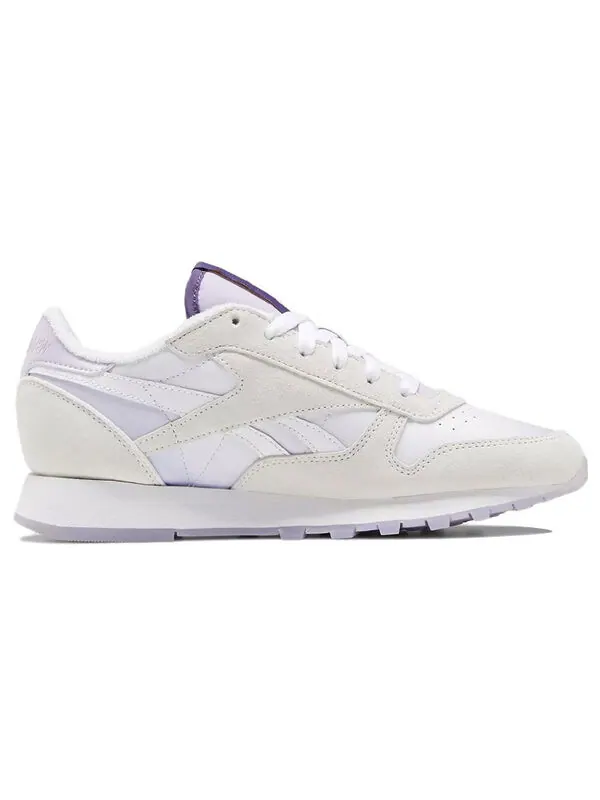 Кроссовки madwoman x classic leather 'white purple oasis' Reebok — изображение 2 из 4, белый/белый/фиолетовый