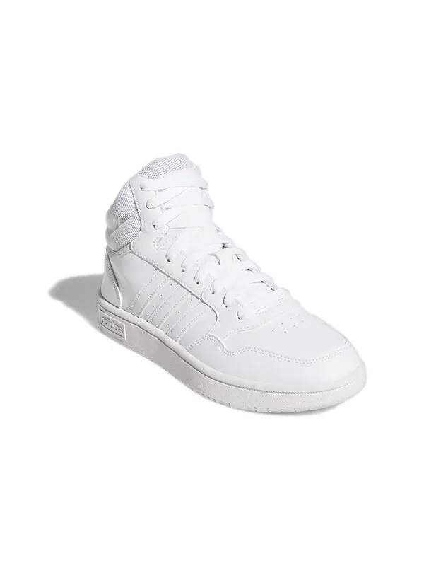 Кроссовки hoops 3.0 mid 'white dash grey' Adidas — изображение 3 из 4, белый
