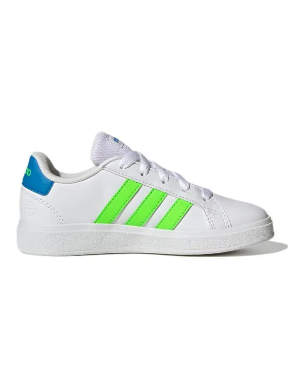 Кроссовки (GS) Adidas Grand Court 2.0 Lifestyle Tennis Shoes 'White Solar Green' — изображение 2 из 4, белый/зеленый/синий