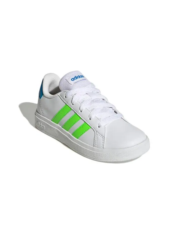 Кроссовки (GS) Adidas Grand Court 2.0 Lifestyle Tennis Shoes 'White Solar Green' — изображение 3 из 4, белый/зеленый/синий