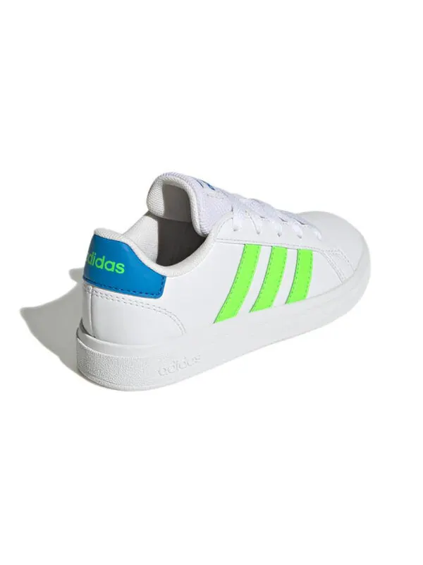 Кроссовки (GS) Adidas Grand Court 2.0 Lifestyle Tennis Shoes 'White Solar Green' — изображение 4 из 4, белый/зеленый/синий
