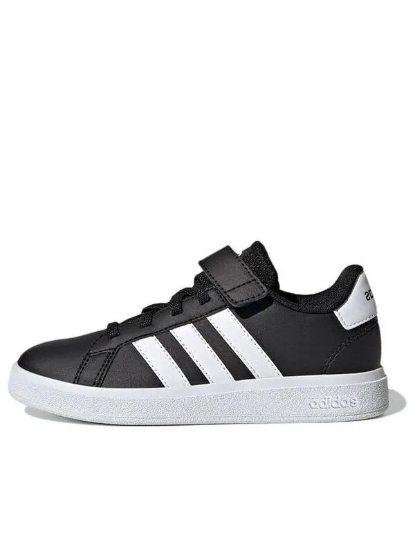 Кроссовки grand court с эластичными шнурками и ремешком сверху Adidas — изображение 1 из 4, черный/белый/черный