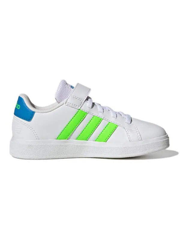 Кроссовки grand court 2.0 эластичные шнурки Adidas — изображение 2 из 4, белый/зеленый/синий