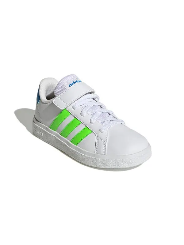 Кроссовки grand court 2.0 эластичные шнурки Adidas — изображение 3 из 4, белый/зеленый/синий
