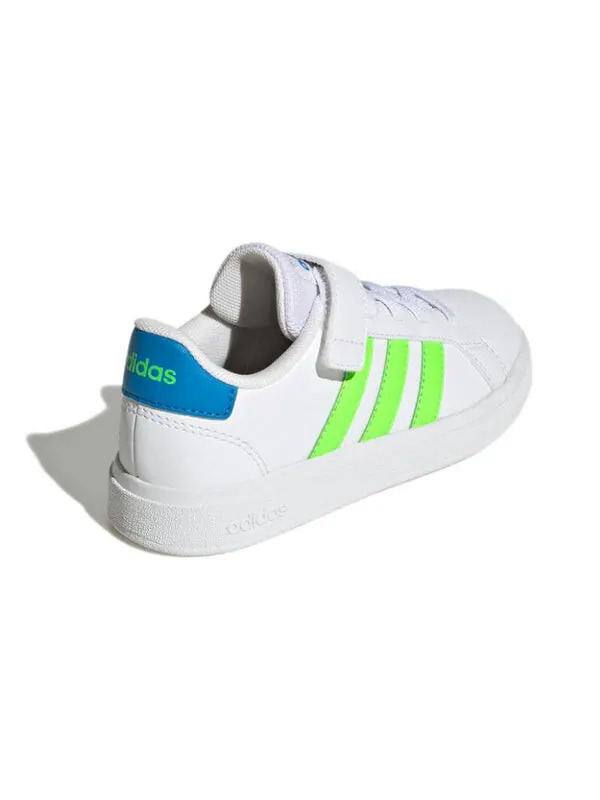 Кроссовки grand court 2.0 эластичные шнурки Adidas — изображение 4 из 4, белый/зеленый/синий