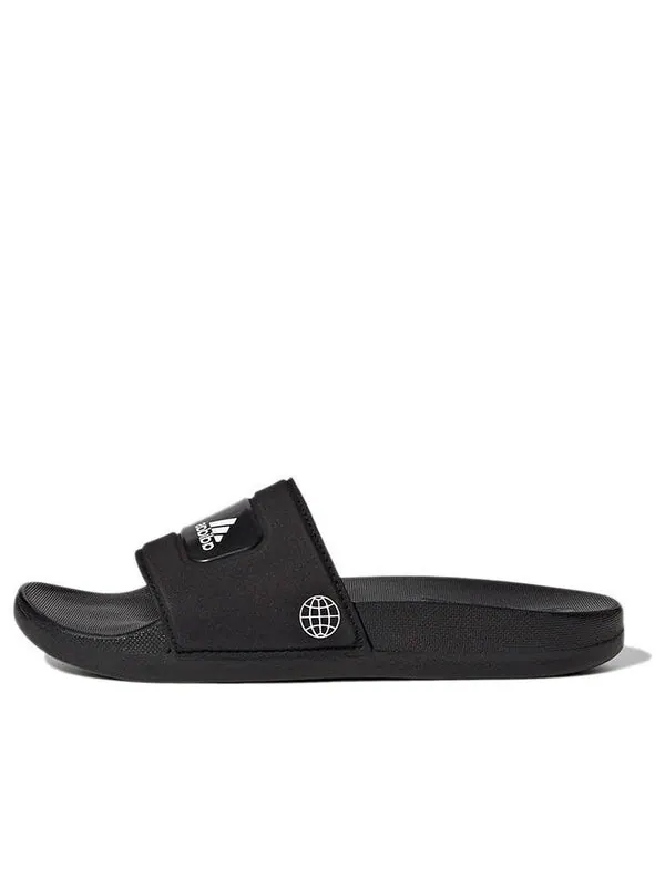 Тапочки lego x adilette slide 'black white' Adidas — изображение 1 из 4, черный/белый/черный