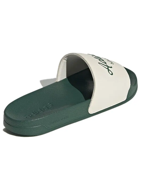 Тапочки adilette slide 'white collegiate green' Adidas — изображение 4 из 4, зеленый