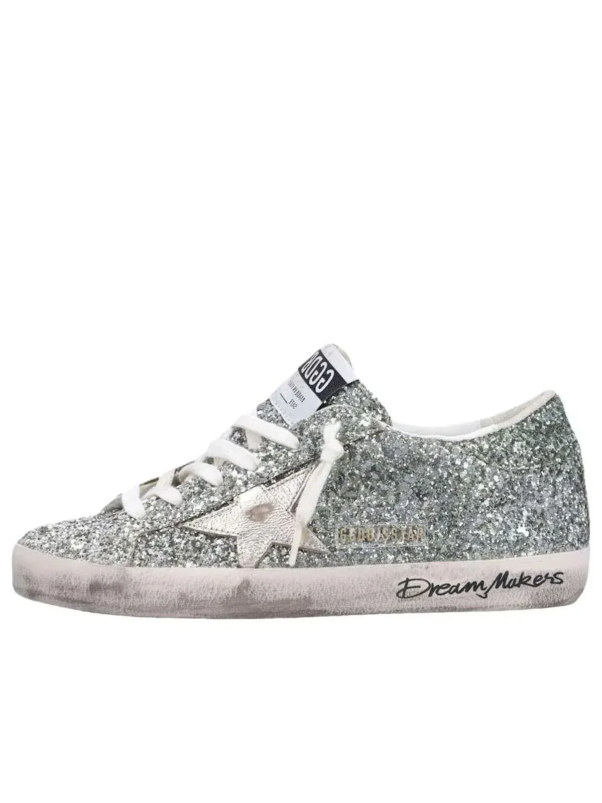 Женские кроссовки с блестками Golden Goose Super-Star — изображение 1 из 5, серебряный