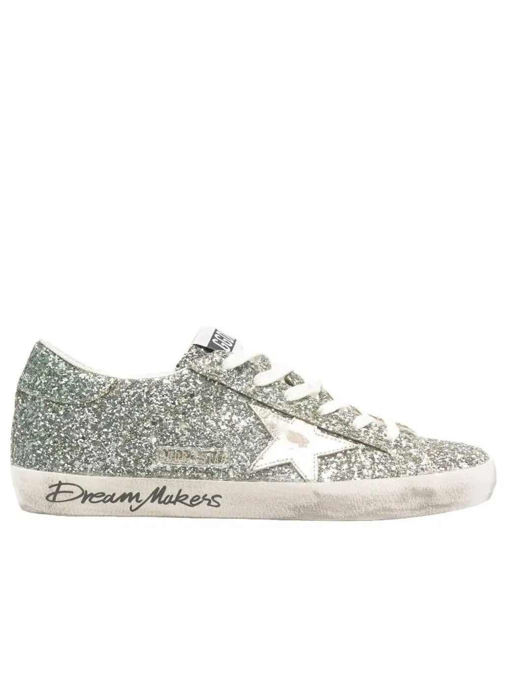 Женские кроссовки с блестками Golden Goose Super-Star — изображение 2 из 5, серебряный