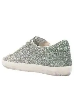 Женские кроссовки с блестками Golden Goose Super-Star — изображение 4 из 5, серебряный