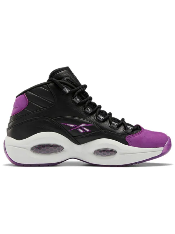 Кроссовки question mid 'black aubergine' Reebok — изображение 2 из 4, черный/фиолетовый