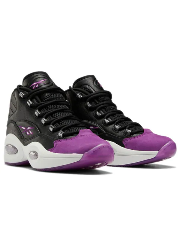 Кроссовки question mid 'black aubergine' Reebok — изображение 3 из 4, черный/фиолетовый