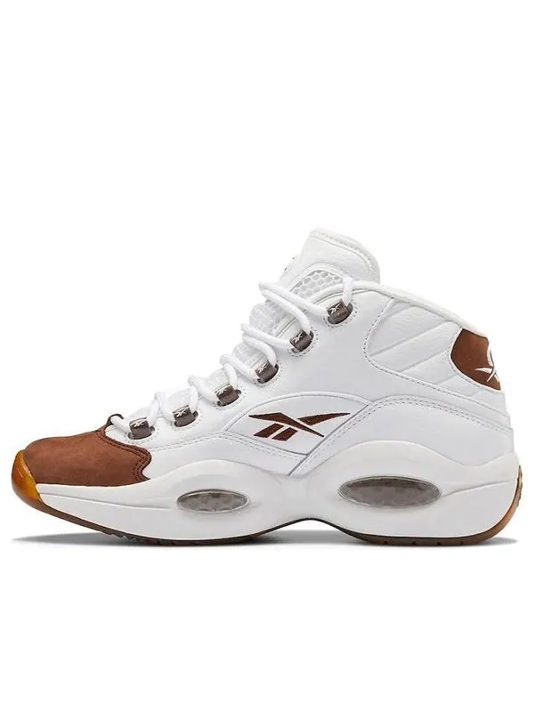 Кроссовки question mid 'mocha' Reebok — изображение 1 из 4, белый/белый/коричневый