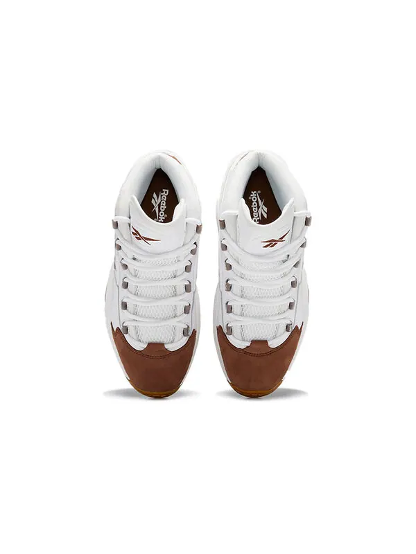 Кроссовки question mid 'mocha' Reebok — изображение 4 из 4, белый/белый/коричневый