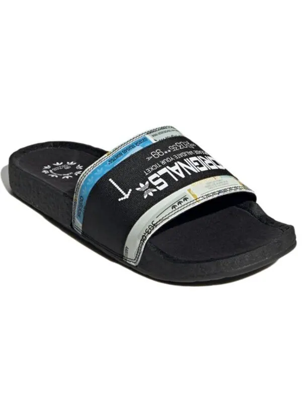 Тапочки originals adilette casual sports slippers black white 'black white' Adidas — изображение 3 из 4, черный/белый