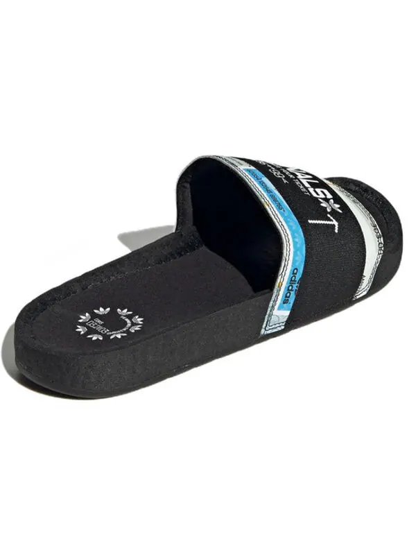 Тапочки originals adilette casual sports slippers black white 'black white' Adidas — изображение 4 из 4, черный/белый