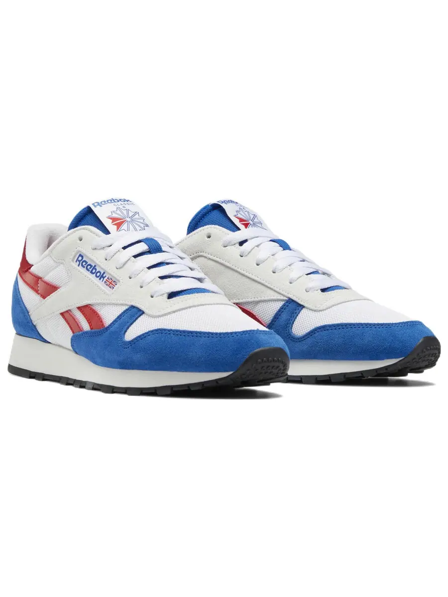 Беговые кроссовки Reebok Classic Leather 'Make It Yours - White Vector Red Blue' — изображение 3 из 6, синий