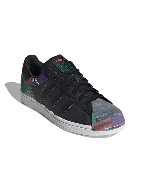 Кроссовки оригинальные суперзвезды обувь Adidas — изображение 3 из 4, черный/фиолетовый/серый