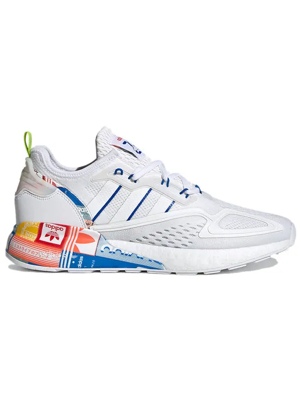 Кроссовки zx 2k boost Adidas — изображение 2 из 4, белый/синий/оранжевый