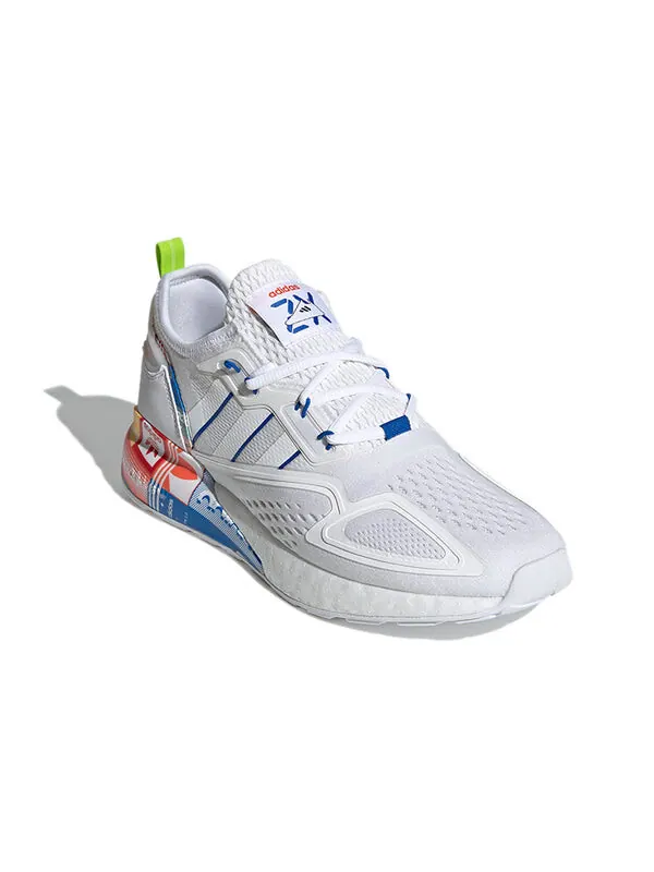 Кроссовки zx 2k boost Adidas — изображение 3 из 4, белый/синий/оранжевый