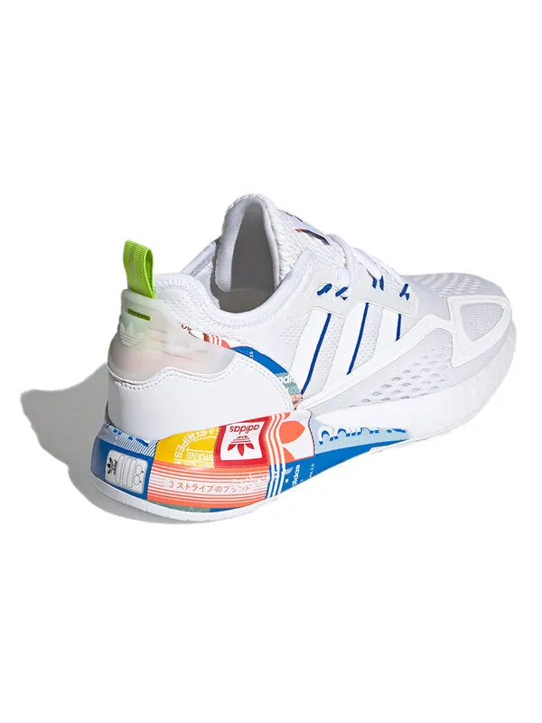 Кроссовки zx 2k boost Adidas — изображение 4 из 4, белый/синий/оранжевый
