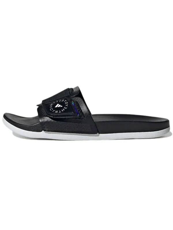 Тапочки stella mccartney x slide 'core black' Adidas — изображение 2 из 4, черный