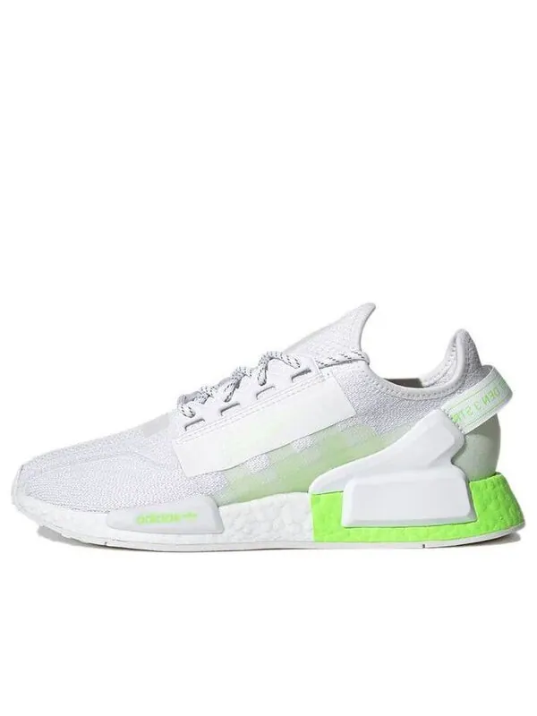 Кроссовки оригиналы nmd_r1 v2 Adidas — изображение 1 из 4, белый/зеленый