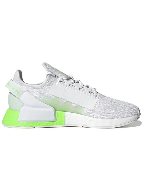 Кроссовки оригиналы nmd_r1 v2 Adidas — изображение 2 из 4, белый/зеленый