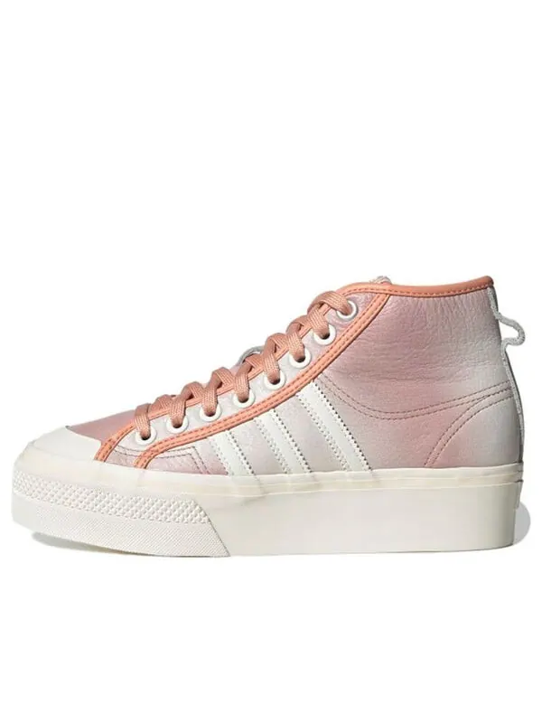 Кроссовки оригинальные nizza платформа mid Adidas — изображение 1 из 1, бежевый/розовый
