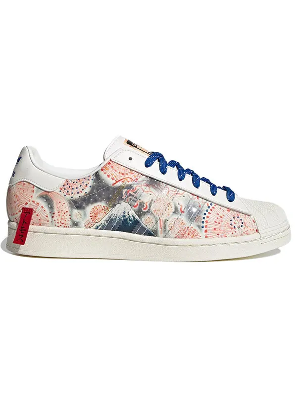 Кроссовки atmos x three tides tattoo x superstar Adidas — изображение 2 из 4, белый