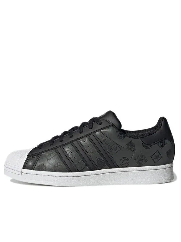 Кроссовки originals superstar shoes 'black green monogram' Adidas — изображение 1 из 4, черный/белый