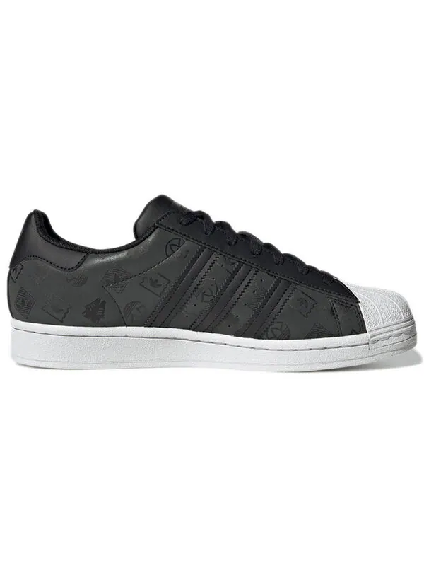 Кроссовки originals superstar shoes 'black green monogram' Adidas — изображение 2 из 4, черный/белый