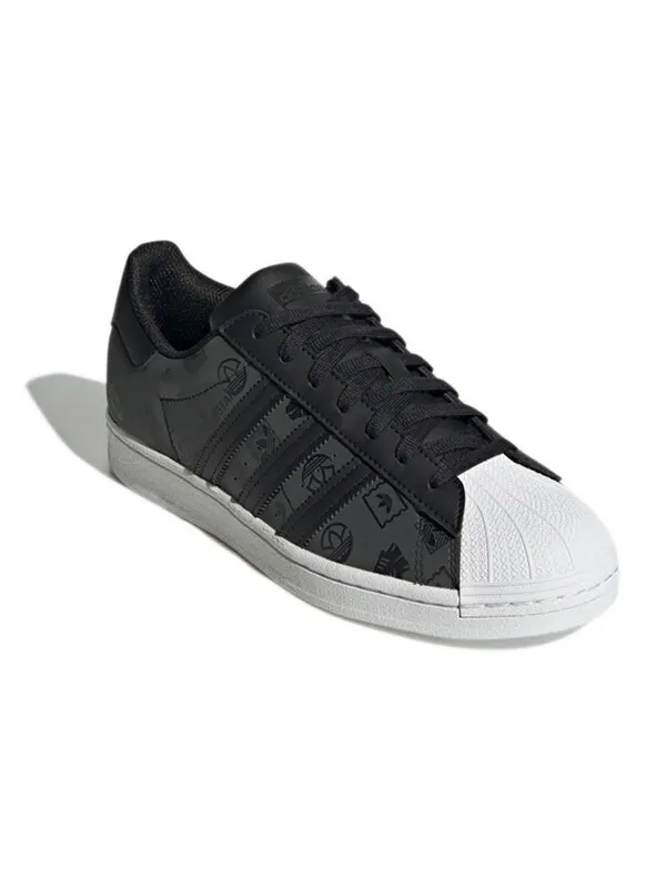 Кроссовки originals superstar shoes 'black green monogram' Adidas — изображение 3 из 4, черный/белый