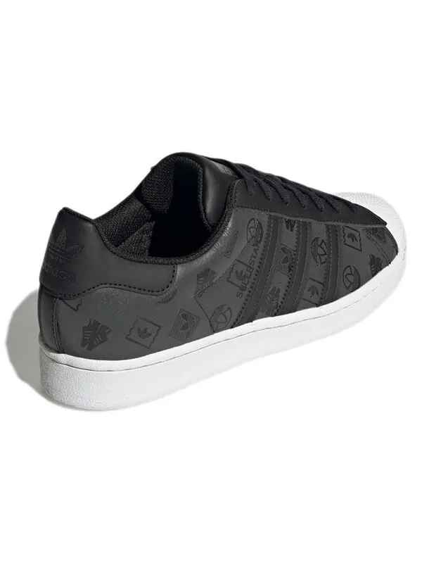 Кроссовки originals superstar shoes 'black green monogram' Adidas — изображение 4 из 4, черный/белый