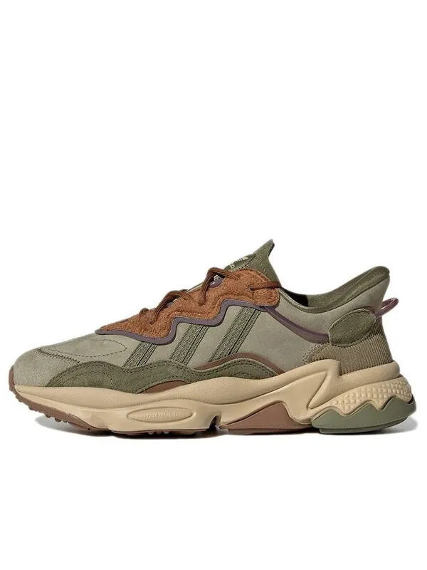 Кроссовки оригиналы ozweego Adidas — изображение 1 из 4, зеленый/коричневый