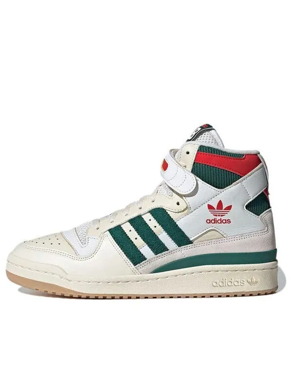 Кроссовки оригиналы форум 84 высокие ботинки Adidas — изображение 1 из 4, белый/зеленый/красный