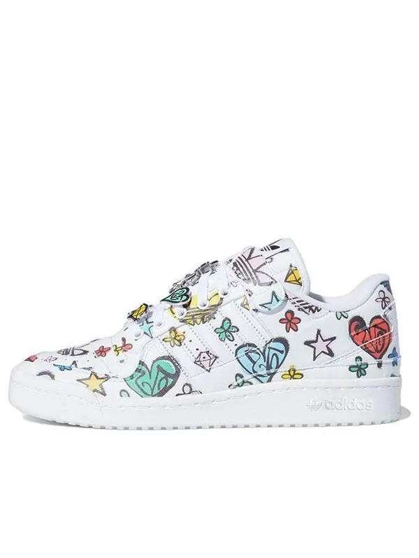 Кроссовки jeremy scott x forum 84 низкие Adidas — изображение 1 из 4, белый/черный