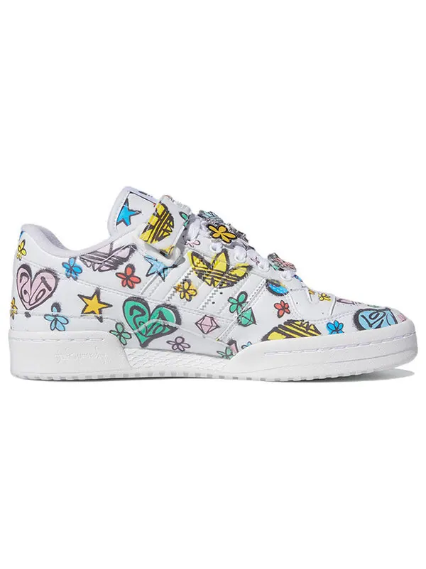 Кроссовки jeremy scott x forum 84 низкие Adidas — изображение 2 из 4, белый/черный