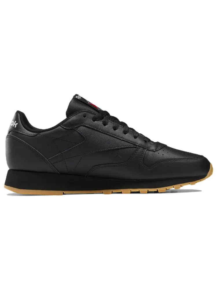 Беговые кроссовки Reebok Classic Leather 'Black Gum' — изображение 2 из 5, черный