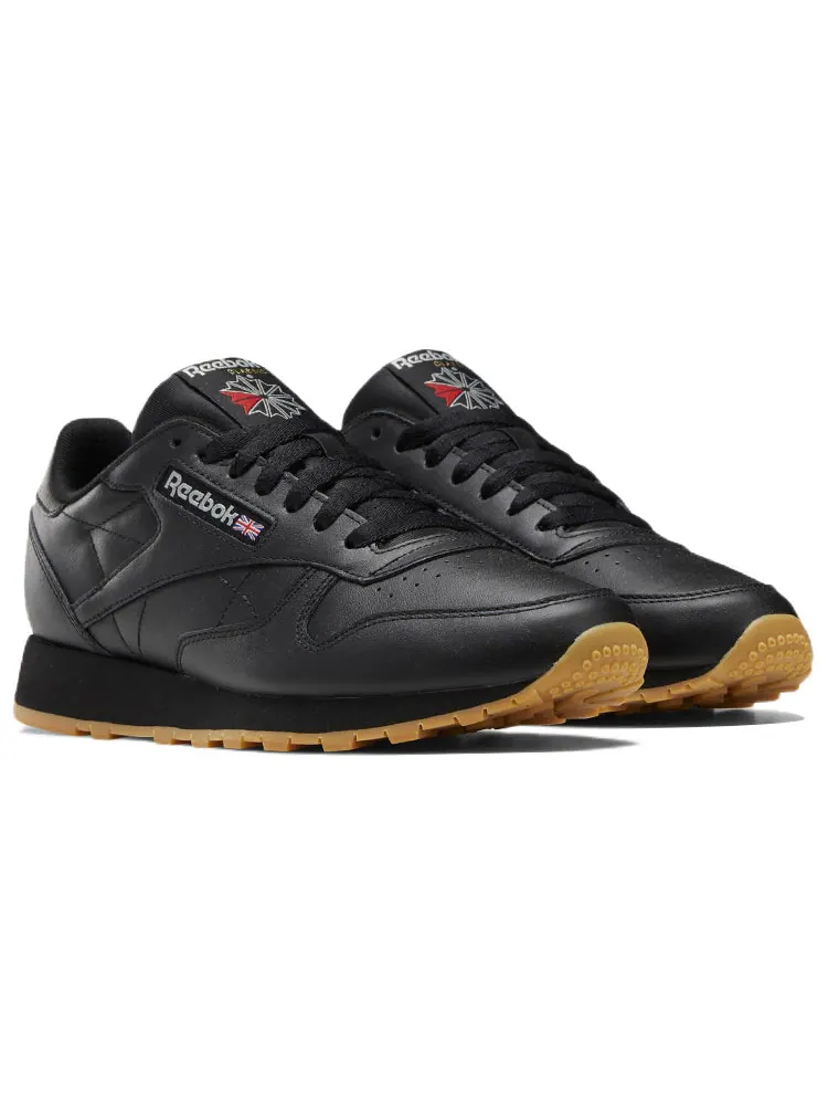 Беговые кроссовки Reebok Classic Leather 'Black Gum' — изображение 3 из 5, черный