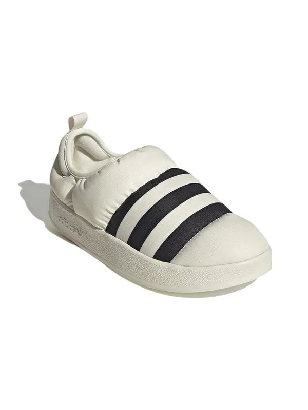 Тапочки puffylette 'off white black' Adidas — изображение 3 из 4, бежевый