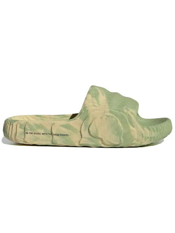 Тапочки adilette 22 slides 'magic lime desert sand' Adidas — изображение 3 из 4, зеленый/желтый