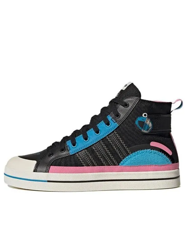 Кроссовки neo city canvas hi ssjf x улица сезам x jf Adidas — изображение 1 из 4, черный/синий/розовый